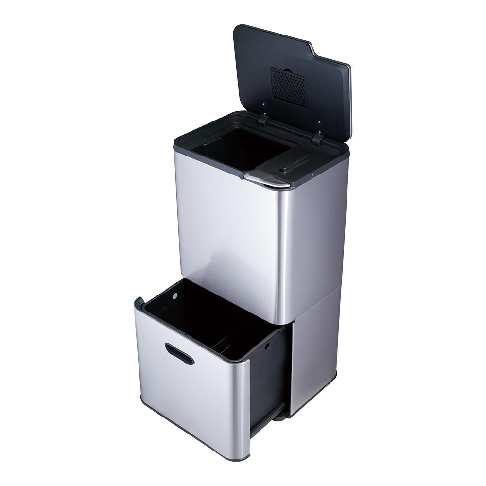 K Series Trash Can Kitchen, Dual Compartment Trash Can, Stainless Steel Recycling Bin Sorting Everyth