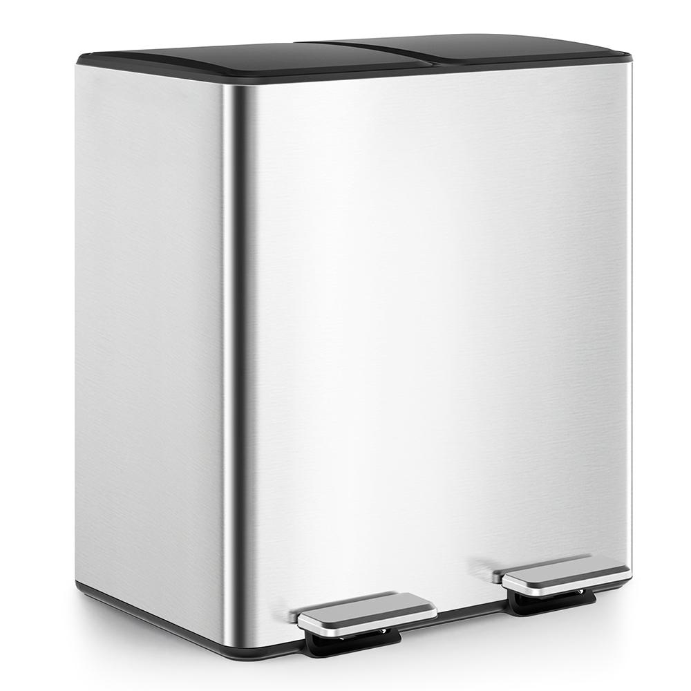 I Series 30L Stainless Steel Garbage Recycling Bin with PP Lids